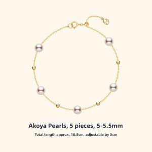 Helas | High Luster Akoya Seawater Pearl Starry Night 18K Gold Bracelet