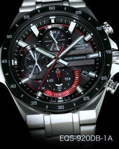 CASIO EDIFICE EQS-920DB Solar Powered Chronograph Mens Analog Watch Stainless Steel Band