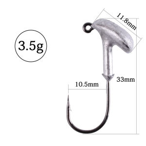 TEASER 5/10PCS A013 3.5-14g Blood Slot Lead Jig Head Tumbler Fishing Hooks For Soft Lure Carbon Steel Strengthen Fishing Hoooks
