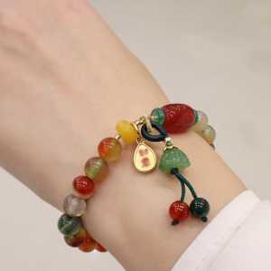OR🧸 Gelang Batu Alam Gaya Cina Gelang Gaya Etnik Retro Tali Tangan Ruyi COD