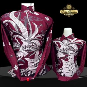 Kemeja Batik Pria Lengan panjang couple ayah dan anak bahan katun solo lapis furing