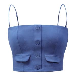 Alpha Gym Fitness Sports Bra Top Womens Denim Style Removable Padded Backless Vest Sports Underwear Comfortable Racerback