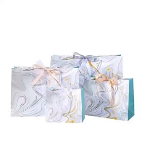 PB079 - PAPER BAG MARBLE JUMBO MOTIF MARMER + PITA PREMIUM TAS HAMPERS KADO GIFT KANTONG GOODIE