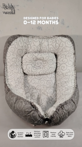 Portable Neutral  Whirlwind Baby Bed Cotton Baby Nest with Baby Pillow Removable Newborn Bed Set Until 12months