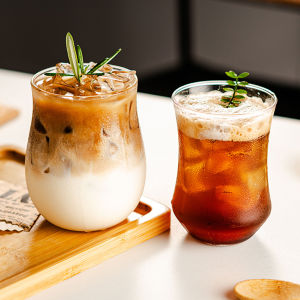 Biblio【Ready in Stock】 Glass Cup Heat Resistant Mug Cup Coffee High Quality Glassware Transparent Drinking Glass Mugs