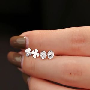 Bông Tai Cỏ Bốn Lá Bạc Nguyên Chất S999