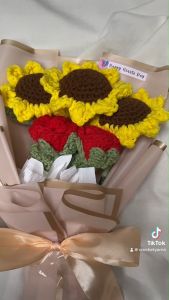 Crochet Bouquet Flowers Sunflower Lavender Daisy Tulips Valentines Mothers Day Ready Made Onhand message us