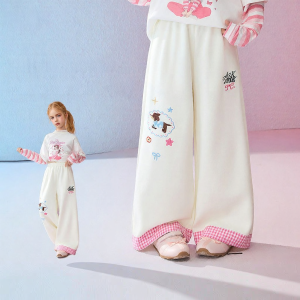 Ask Junior | Autumn/Spring New Girls Trousers Flower Embroidered Leisure Pants
