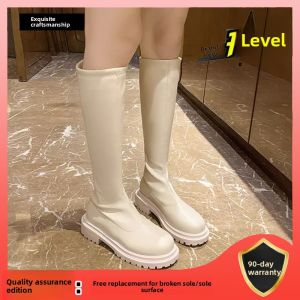 YX | Womens High-Heel Riding Boots Fashionable Spring-Autumn Single Boots Stylish Thick Sole Long Boots Slimming Short Boots