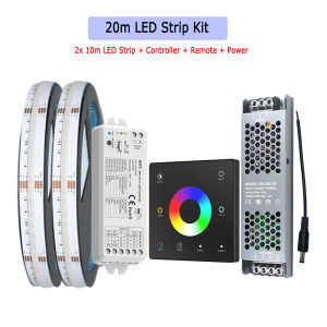 10M 20M Tuya WiFi COB RGB+CCT LED Strip 24V Dimmable Dotless Room Light Decor Tape Band RF Touch Remote f Alexa Google Assistant