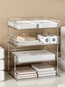 Transparent Desktop Organizer Box Office Stationery Document Storage Case A4 Paper Special Classification File Rack for Dormitory