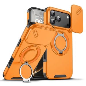 Luxury Heavy Duty Rugged Armor Magnetic Bracket Case For iPhone 17Air 16 15 14 17 Pro Max Plus Slide Camera Protection PC Cover h26032505