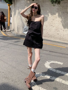 SUSIEYUAN | Stylish Black Short Dress Hot Korean Style