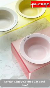 Pet Food Ceramic Bowl Cat Dog Bowl Double Bowl Solid High Density Acrylic Stand Anti Slip High Quality Bowl Feeder