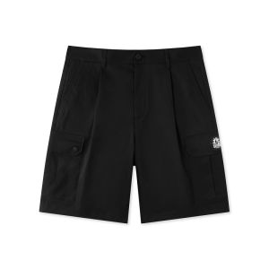 G-Home Mens Casual Workwear Shorts Black Five-Quarter Length Commuter Style Summer Fashion Straight Leg Polyester Fiber