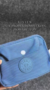 OMIPABAGS Pioma Button Dompet Koin Wanita Pouch kartu Nylon 2 Resleting