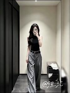 NIUVIES | New Korean Style Sleeveless Blouse and Wide Leg Pants Set for Women