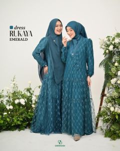 RUKAYA DRESS BY GREENISM | GAMIS LACE PRINTING | GAMIS BROKAT | GAUN MUSLIM
