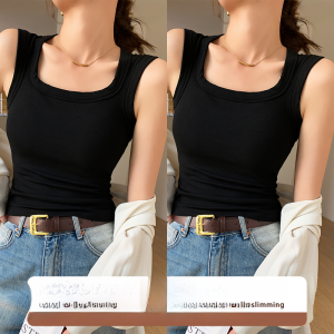 Miiow | Slim Fit Square Collar Tank Top Womens Spring Summer Inner Wear New 2025 MiiOW Cat Person Integrated Vest With Chest Pad