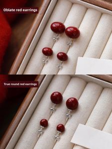AOX Pure Silver Pearl Red Ear Cuff Fresh out Original Design Fashion Jewelry for Women New Year Celebration Earring Accessory