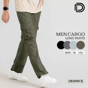🇲🇾 DESINCE Men Cargo Long Pants Big Functional Pocket Trousers Seluar Panjang Lelaki MP 063