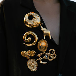 Loe| Metal Stainless Steel Geometric Brooch Women Fashion Pin Clothing Accessories Korean Fashion Gift