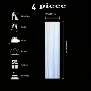 4pcs Just Married Tulle Gauze Wedding Car Decoration Transparent Mesh for Wedding Parties Chairs Curtains Bridal Car Decoration
