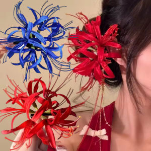 ดอกไม้สีแดงจำลองกิ๊ฟหนีบผมกิ๊บรูปดอกไม้สามมิติกิ๊บปากเป็ดเครื่องประดับศีรษะผู้หญิงหญิงสาว Super Fairy