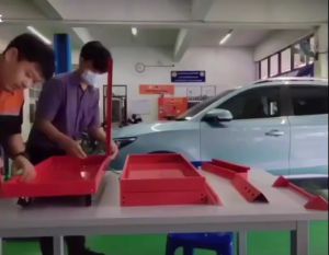 ชั้นวางเครื่องมือ รถเข็นเครื่องมือช่าง 3ชั้น แผ่นเหล็กรีดเย็น 0.7มม รับนน.สูงสุด 200 กก. สินค้าในไทย