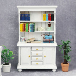 1:12 Scale Miniature Furniture Model Bookshelf Toy Display Shelf Simulation Home Living Scene Props for Dollhouses