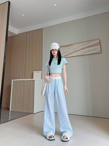 Summer Thin Dopeamine Dressing Draping Wide Leg Pants