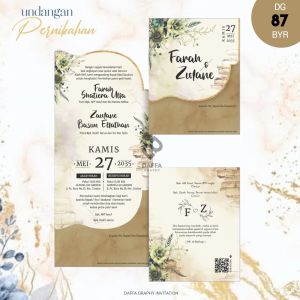 Undangan Pernikahan Tema Bunga | Seri DG-BYR | Free Plastik Label Dan Video Undangan