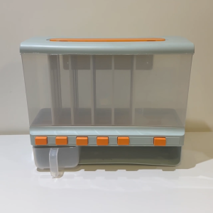 [Ready Stock] 6-Grid Dry Food Dispenser – Cereal Rice & Snack Storage Container