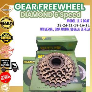 ( GEAR 6 SPEED DIAMOND ) Gir Freewheel Ulir Drat Sepeda 6sp Universal Mtb Lipat Gunung Federal