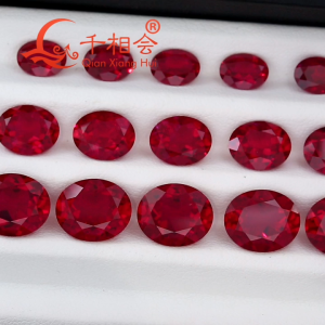 Hình dạng hình bầu dục Phòng thí nghiệm phát triển Ruby AGL Giấy chứng nhận Pigeon máu đỏ tự nhiên cắt tổng hợp Corundum lỏng lỏng đá quý với bao gồm có thể nhìn thấy Phụ kiện DIY