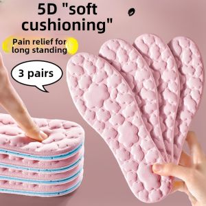 Ultra-Soft 5D Massage Ice Sensation Shoe Inserts Womens Comfortable Anti-Fatigue Sweat Absorbent Anti-Odor Dad Shoes Insoles