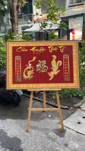 Tranh Cửu Huyền Thất Tổ Trang Trí Phòng Thờ Chất Liệu Gỗ Tráng Gương có Bọc Viền Cao Cấp Mẫu 01