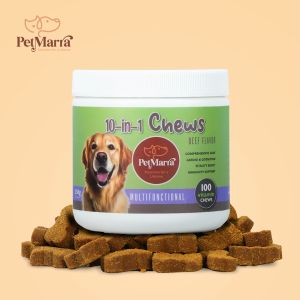 PetMarra 10 in 1 Chews: Healthy Coat & Joint Support for Your Dog