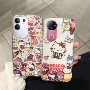 New Casing VIVO V50 Y29 Y39 Y200 Y19s V40 Lite V40 Pro 4G 5G Ins Cute Cartoon Jigsaw Puzzle Illustration Hello Kitty Phone Case Anti-fall Silicone Soft Cover 2025