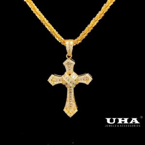 Mặt và dây chuyền nữ kiểu thánh giá M1303 đính đá sáng lấp lánh UHA