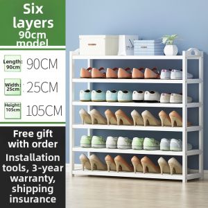 Bamboo Shoe Rack Multiple Layers Storage White