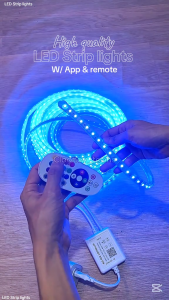[Support Lalamove Bulk Order] LED Strip Light Outdoor Waterproof Super Bright RGB Light Strip SMD5050 Smart Bluetooth Remote Control Changing Color Dimmable 60led/M Flexible Lights Outdoor Room Christmas Decoration Lights