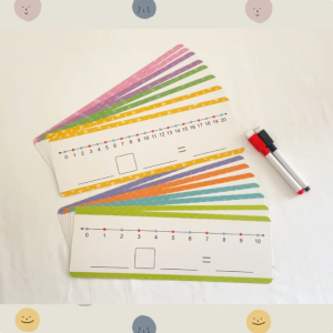 16 Packs Number Line Dry Erase Boards Cards For Teaching Addition Subtraction Double Sided Writable and Erasable Board-0-10 on One Side & 0-20 on Other Side Math White Board Educational Toy for Kids Students Classroom Homeschooling