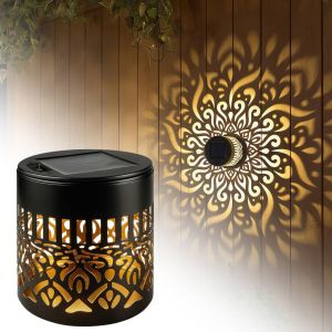 Solar Diamond Projection Wall Lights Waterproof LED Fence Lamp No Wiring Outdoor Decor Lighting for Garden Lawn Porch Corridor