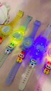 Jam Tangan Anak Analog Import LED Lampu Berkedip 3D Lucu Labubu Trendy