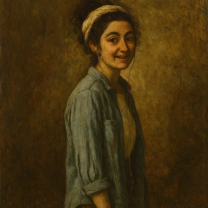 Tranh Nghệ thuật "Người Phụ Nữ Đeo Băng Đô" VIETSMART ART - Acrylic 60 x 70cm