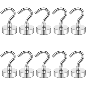 Móc Từ Tính Mạnh Mẽ 12mm Siêu Bền Bằng Gang Đúc Đa Năng Dùng Để Cất Giữ Đồ Dùng Trong Nhà Nhà Bếp Gara Văn Phòng Trường Học - Màu Bạc