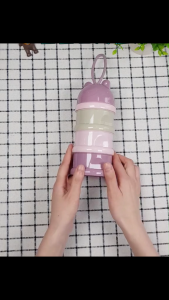 กล่องนมผงพกพา ความจุมาก แบ่งชั้นอิสระ ใส่ขนม-ผลไม้ ได้ สำหรับทารก พกพาสะดวก