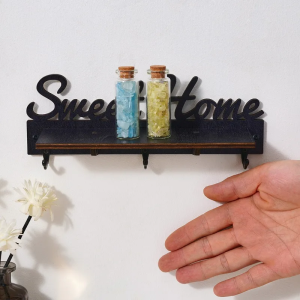 Creative and Simple Wooden Letter SWEET HOME Key Hook Coat Hook Nail-free Storage Hanger Wall Pendant