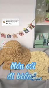 Mũ Cói (Nón Cói) Mềm Rơm Rafi Trơn Phối Nơ Đi Biển - Mã NC011